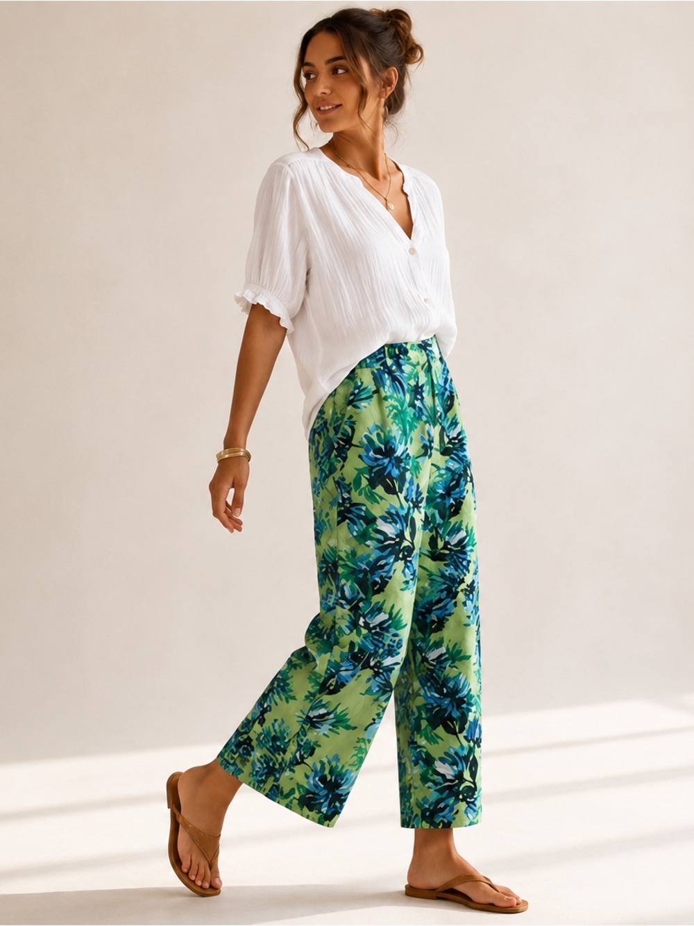 NWT Banana Republic Avery Floral Ankle Pants Sz 6 Blue Green Mid Rise Stretch